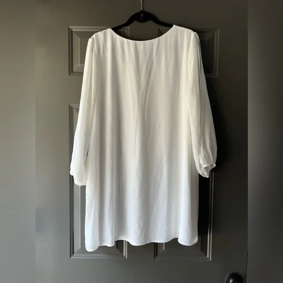 Lulu’s White Split Sleeve Swing Dress Size XL NWT - Picture 8 of 8